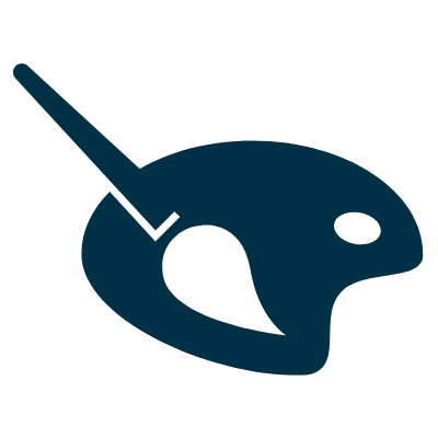 Paint brush and palette icon for art reproductions