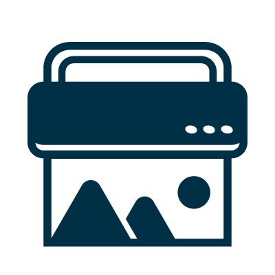 Large format printer icon for photographic prints